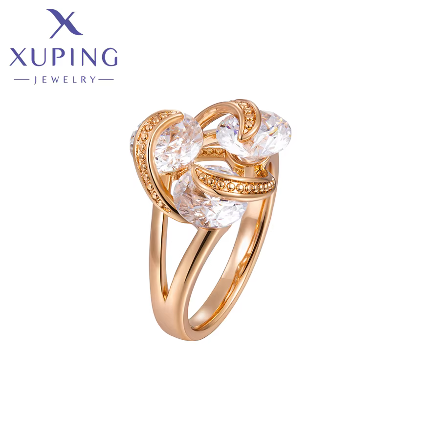 Bijoux Xuping, charme tendance, anneaux populaires pour femmes, plaqué or, couleur cadeau, X00096881
