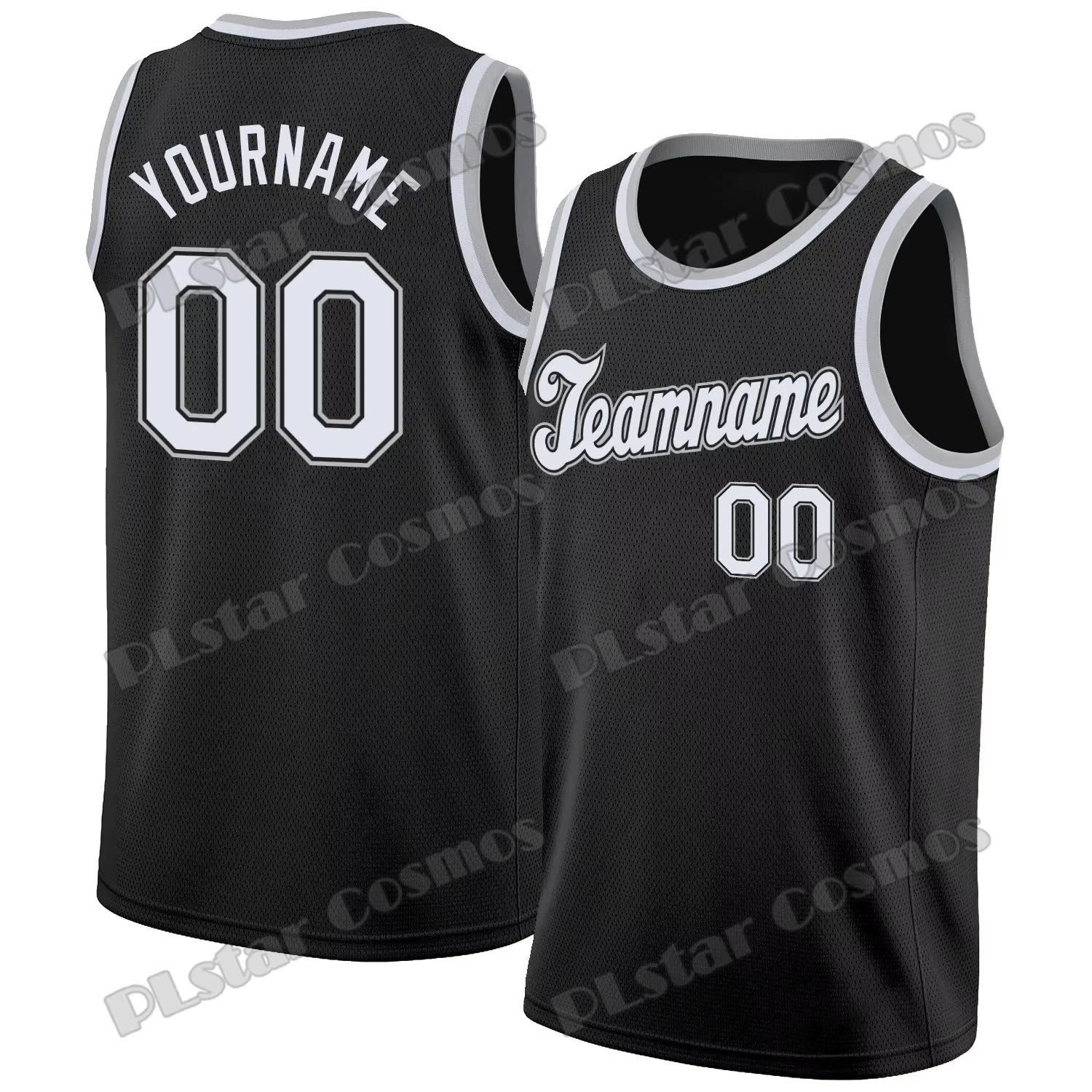 PLstar Cosmos-Maillot de basket-ball imprimé en 3D unisexe, glaLBX03, col rond, rouge, blanc, noir, 