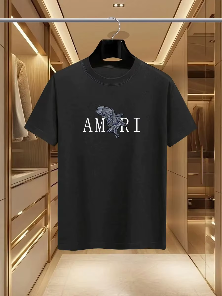 Nouveauté 2026 – T-shirts imprimés de luxe AMI pour l'été, en pur coton, col rond, décontractés et t