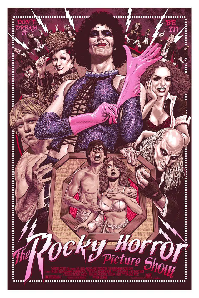 Affiche de Film de spectacle d'images d'horreur Rocky, peinture sur toile de Film d'horreur de coméd
