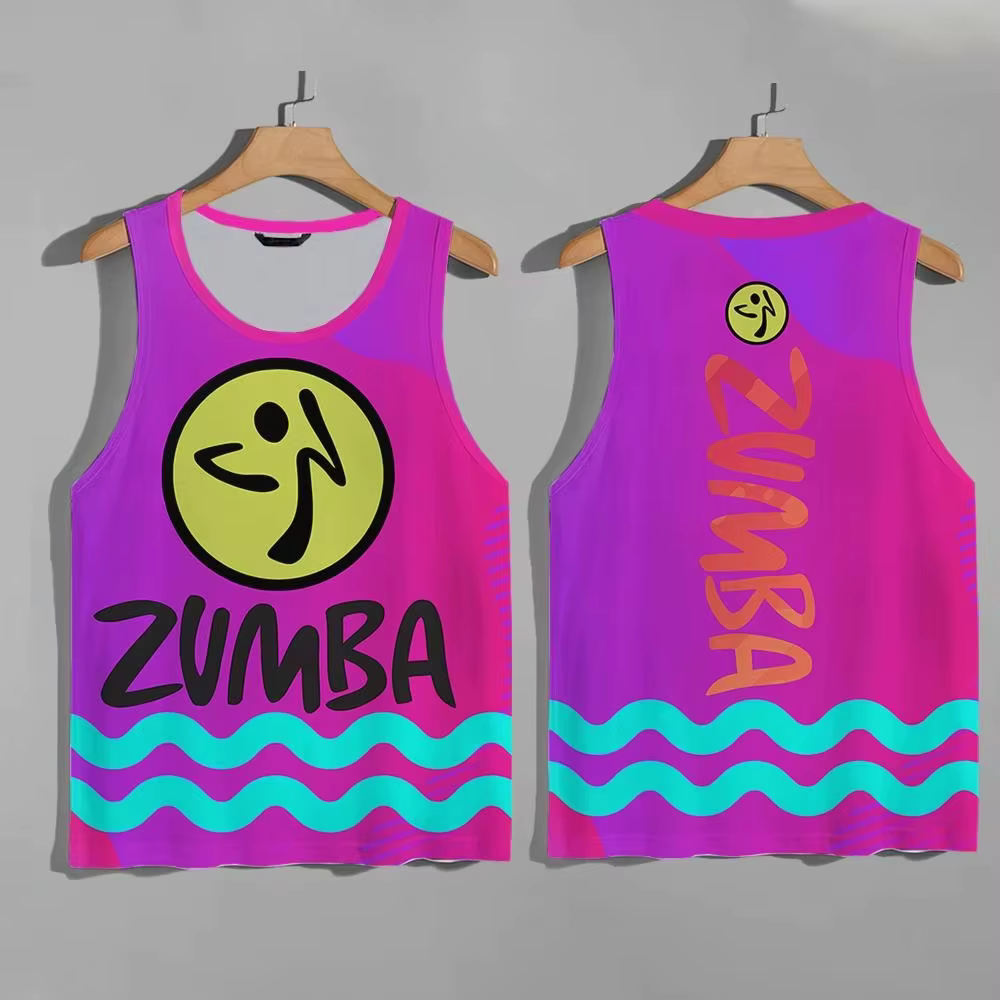 Zumba Fitness Tank Top pour femmes et hommes, chemise sans manches, streetwear, hauts décontractés d