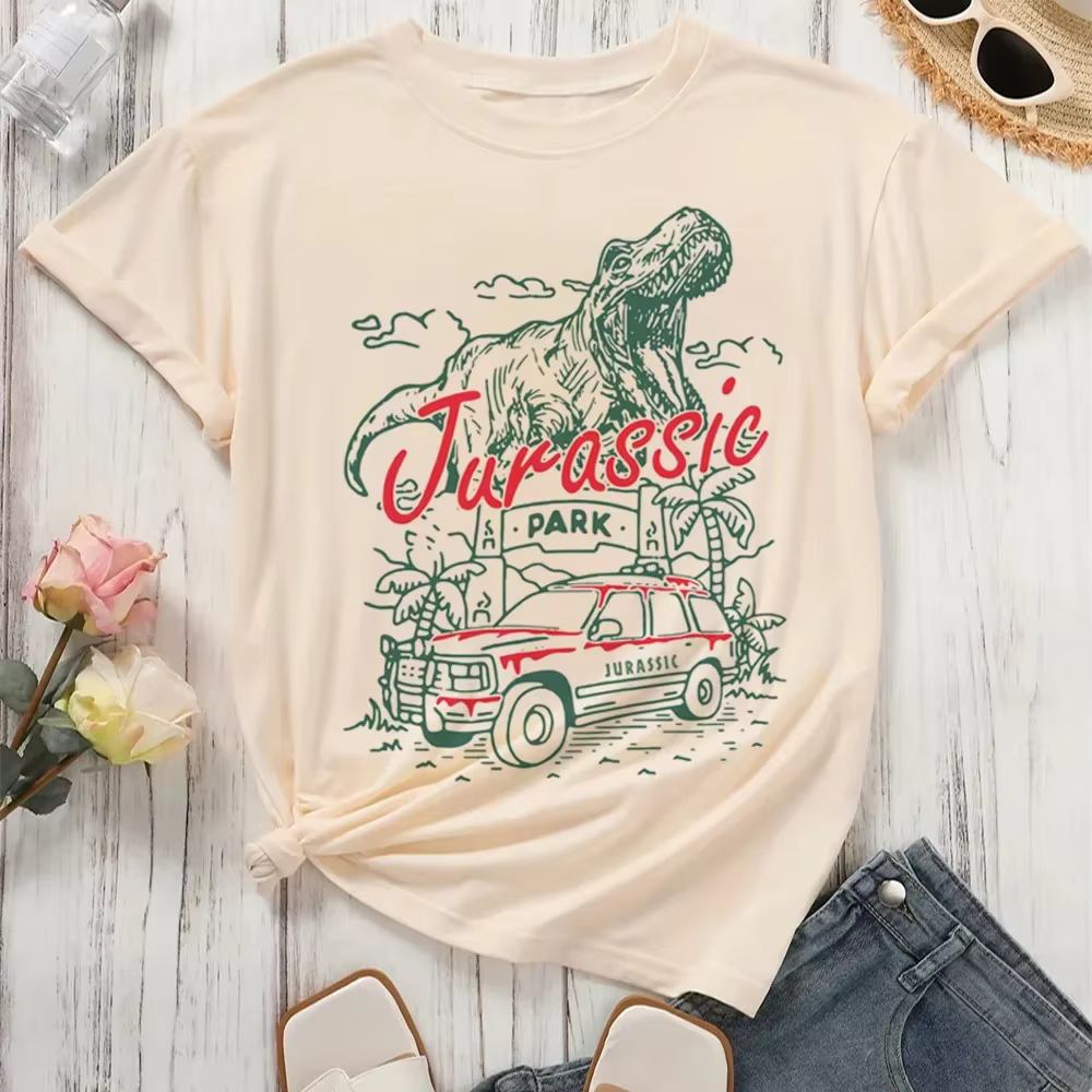 Jurassic Park t-shirt femme à la mode psychédélique Grunge Y2k Pastel années 2000 t-shirt graphique 