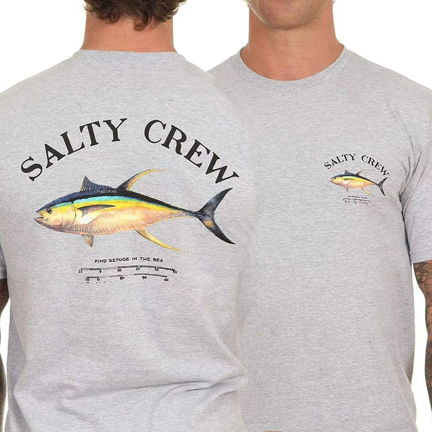 T-shirt cadeau de pêcheur de pêcheur au thon Yellowfin. T-shirts décontractés en coton à manches cou