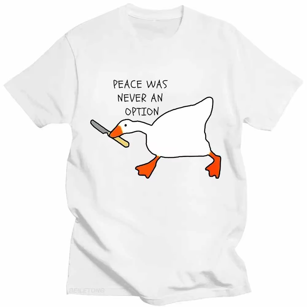 T-shirt à manches courtes pour hommes, sans titre, Goose Games Peace Was Never An Option, chemises d