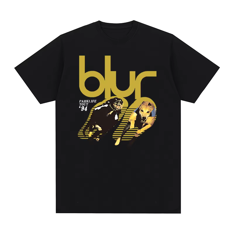 T-shirt vintage Blur, groupe britpop, tournée de concert, streetwear, mode décontractée, coton uniqu
