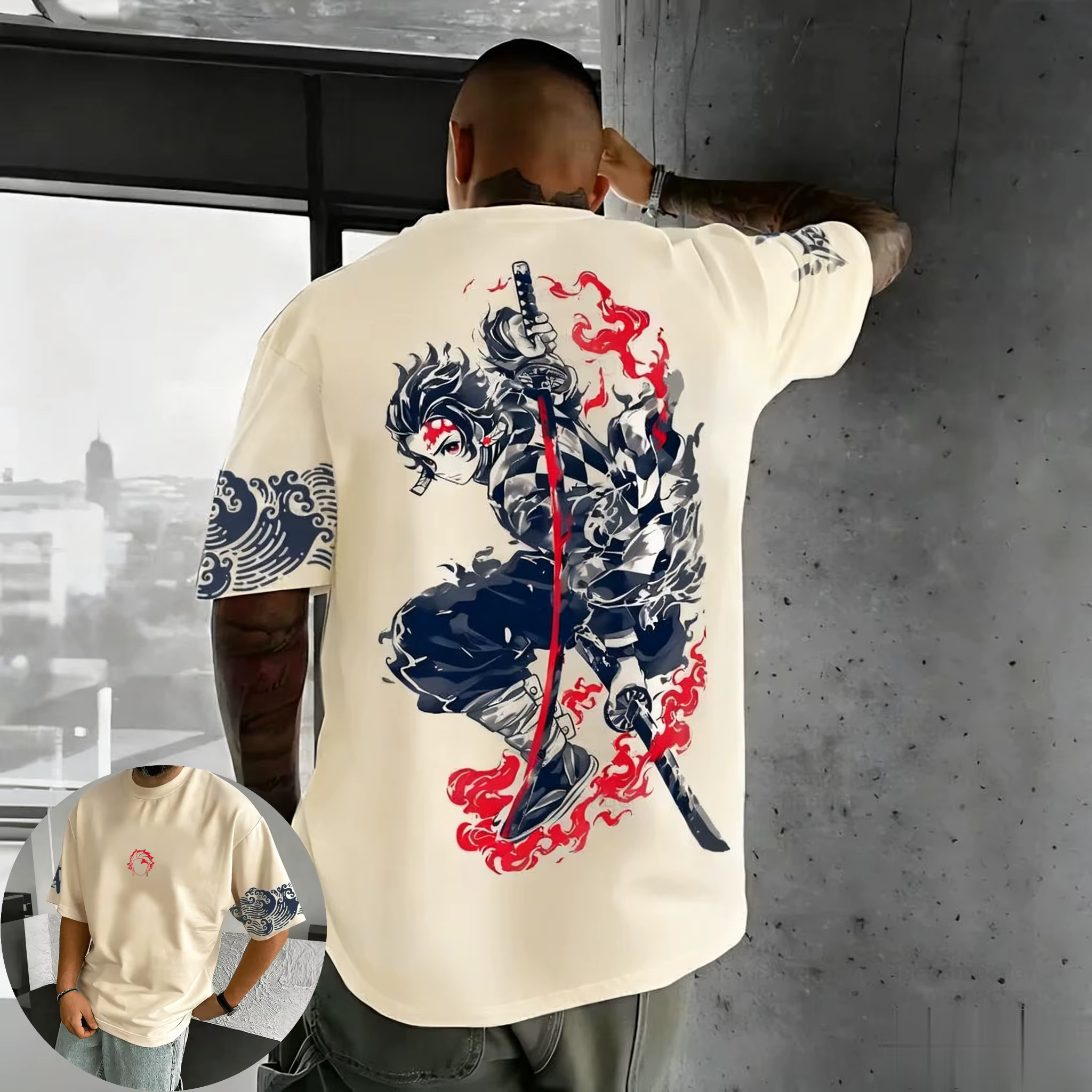 Nouveau T-shirt graphique Demon Slayer 2026 pour homme et femme, manches courtes, en coton, streetwe
