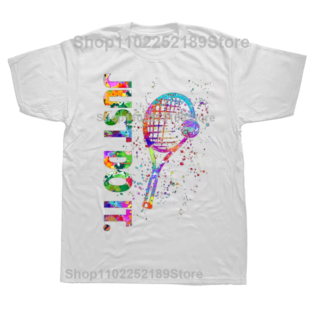Joueur de Tennis drôle aquarelle graphique T-shirts hommes femmes mode t-shirt style décontracté 100