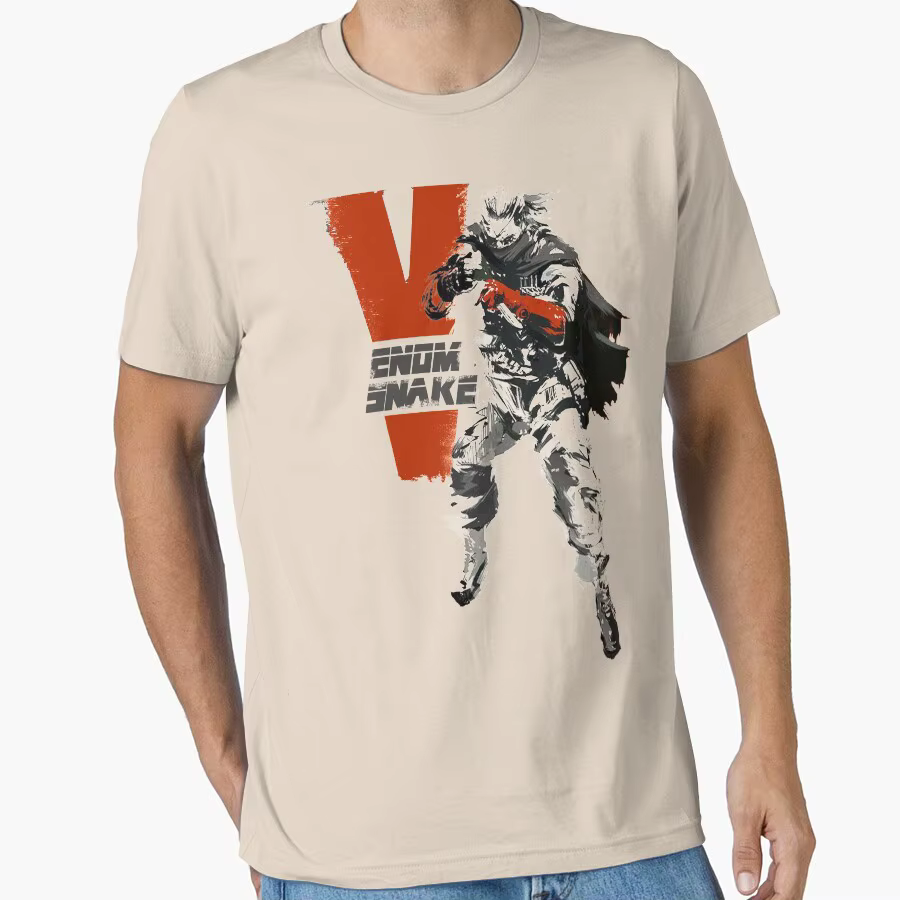 MGSV rétro Venom serpent Kojima jeu vidéo Metal Gear solide t-shirt pour hommes 100% coton grande ta