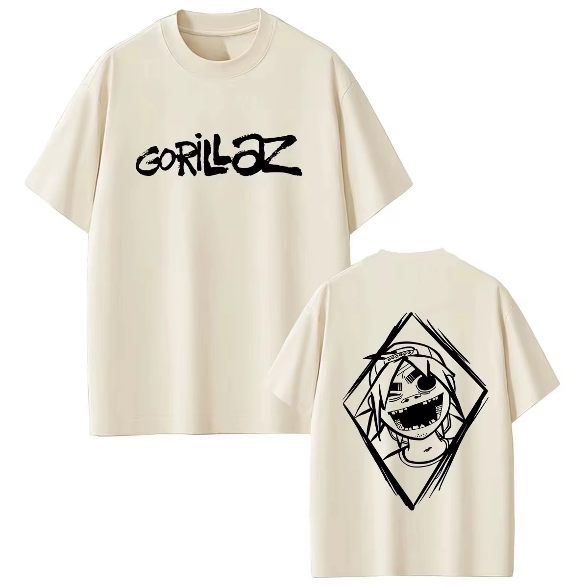 T-shirt graphique Rock Band Gorillaz pour hommes et femmes, mode Hip Hop, col rond, style vintage, s