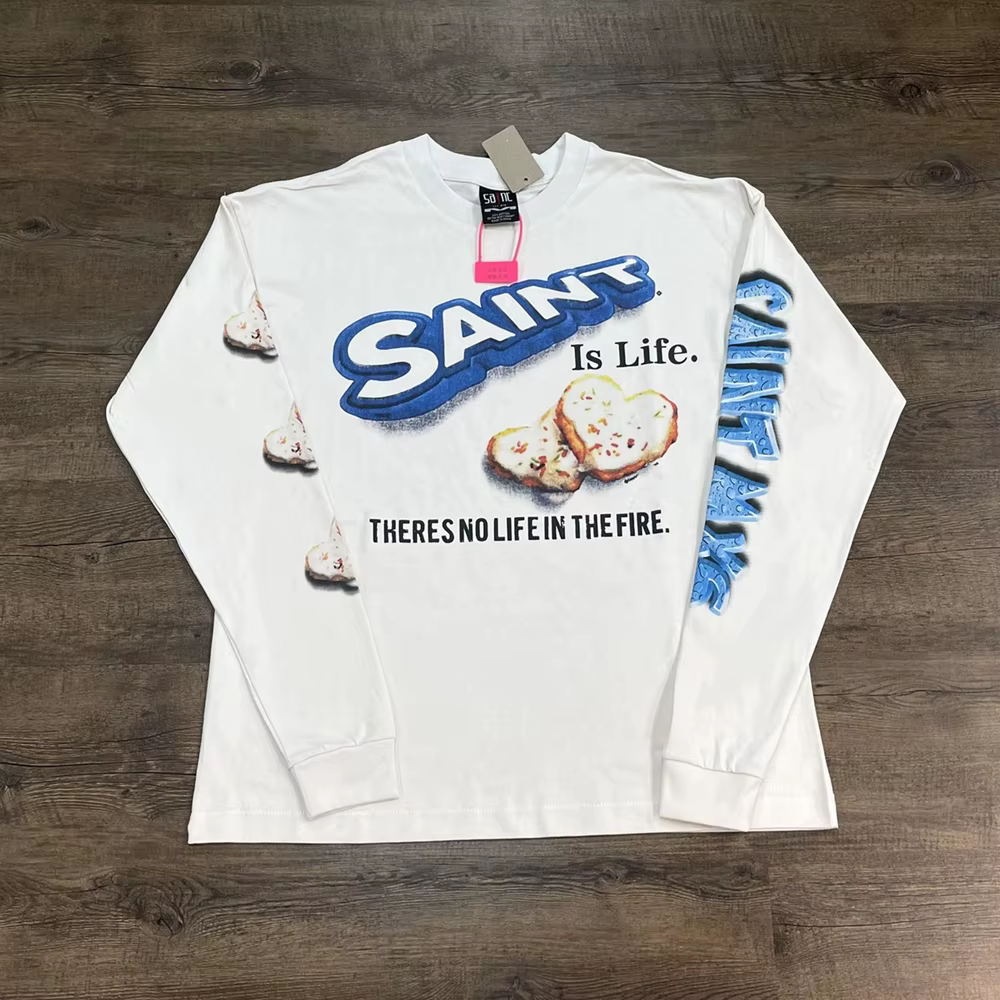 Yao mode SAINT OF MICHAEL Y2k rétro Vintage drôle graphiques imprimer à manches longues hauts hommes