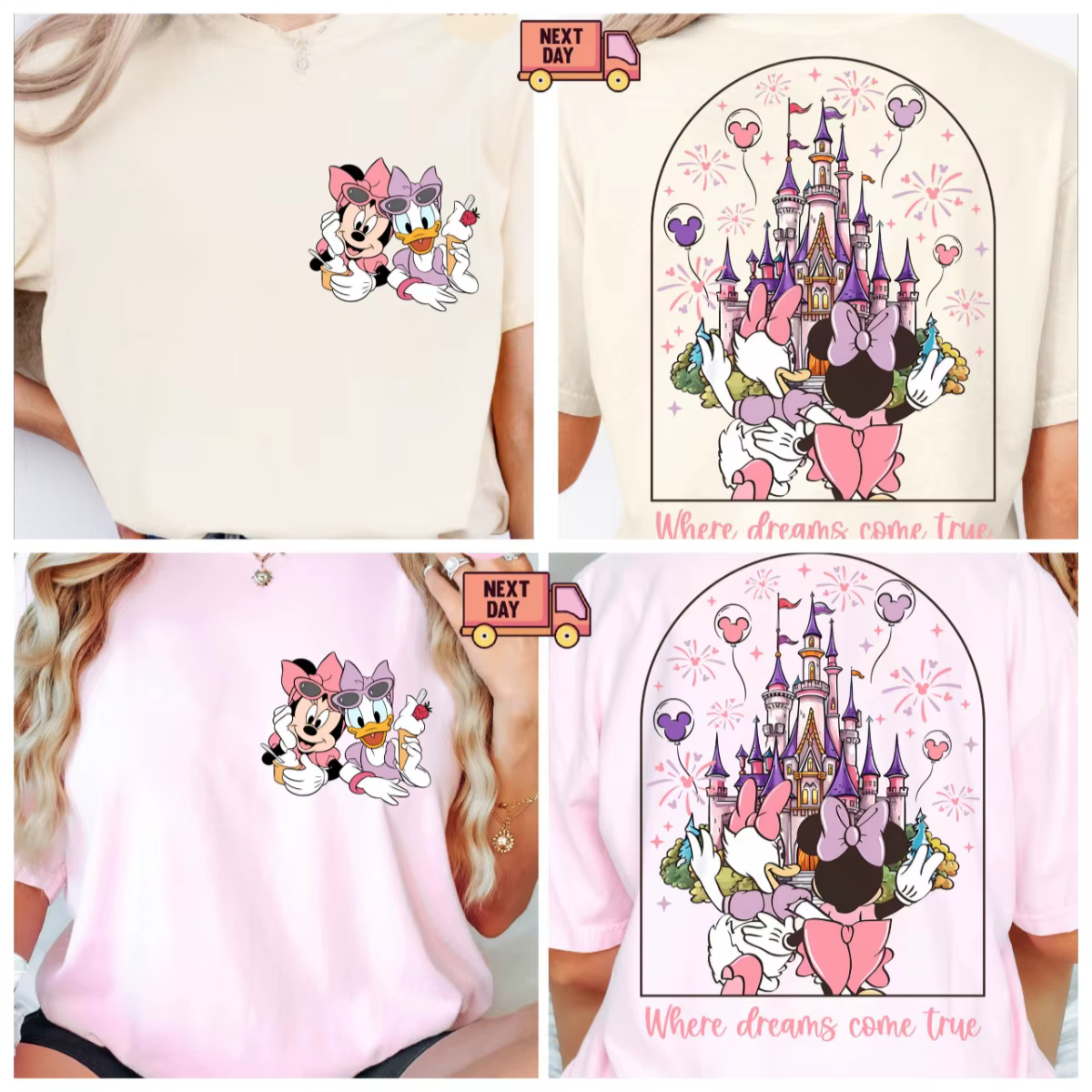 2025 mode Cool Disney Minnie/canard été coton chemise à manches courtes femme petite amie mode décon