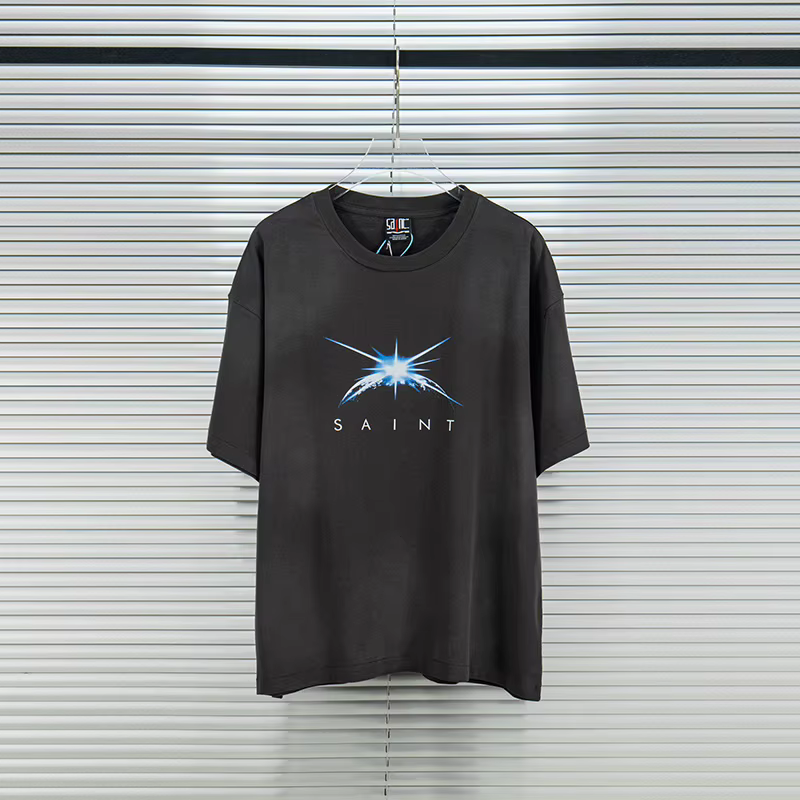 T-shirt unisexe 26SS pour hommes et femmes, imprimé logo Saint, manches courtes, coton de qualité su