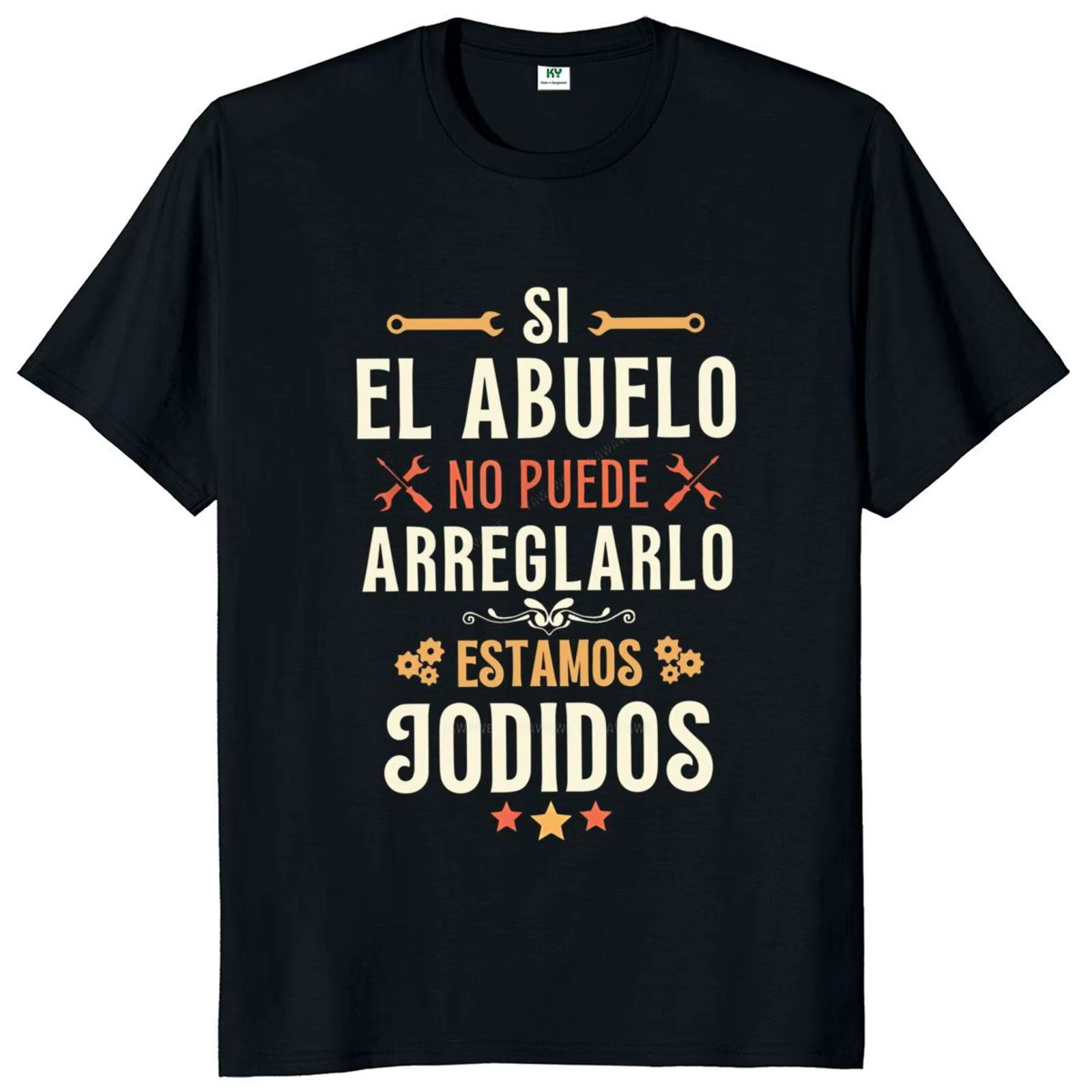 T-shirt homme si grand-père ne peut pas réparer, nous sommes vissé t-shirt textes espagnoles fête de