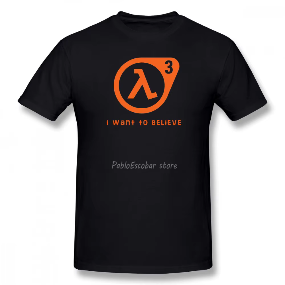 T-shirt à manches courtes Half Life 3 pour homme, 100 coton, mignon, basique, XXX