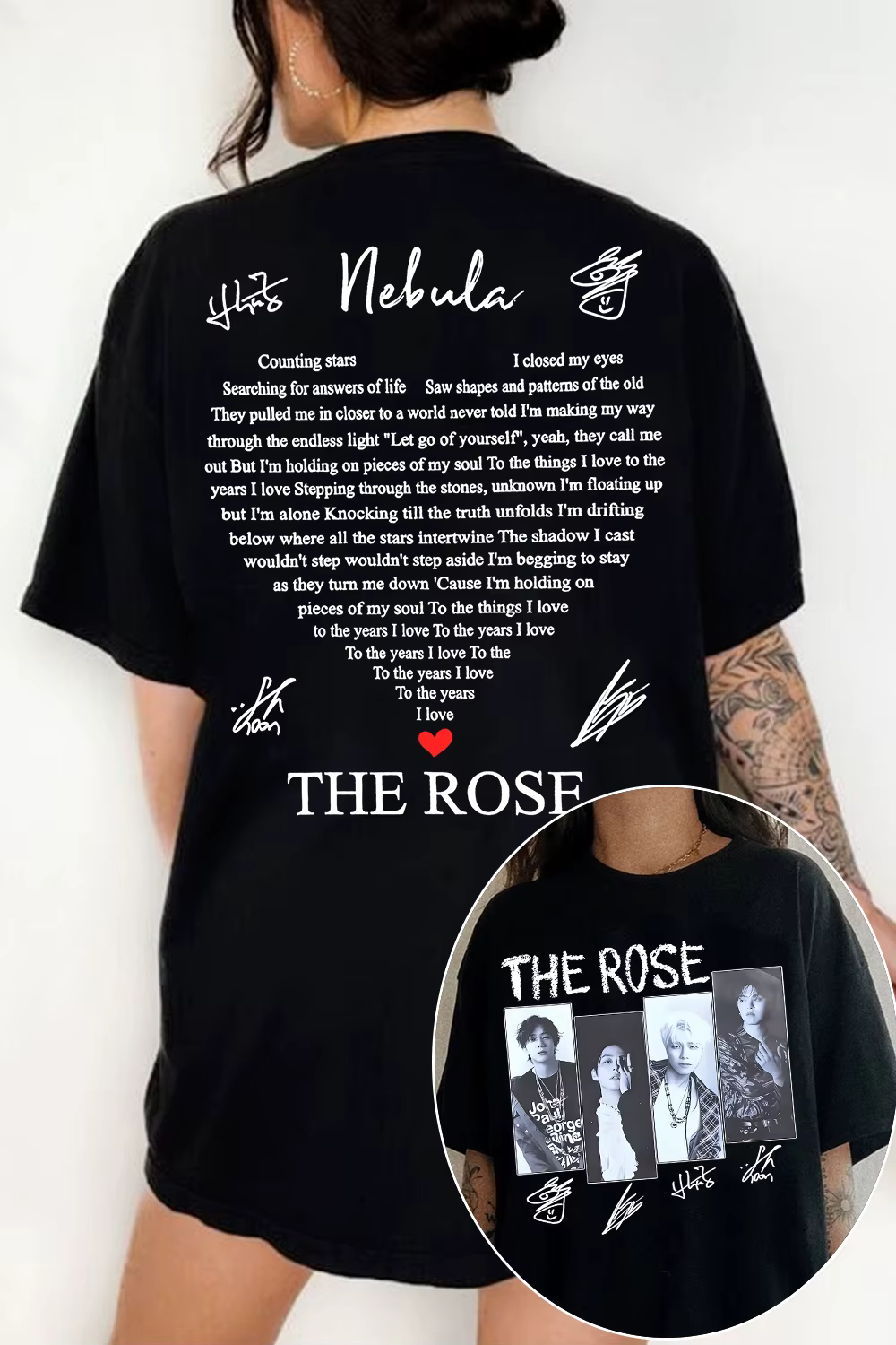 The Rose World Tour T-shirt imprimé hommes femmes surdimensionné Y2k coton lourd haute qualité rue H
