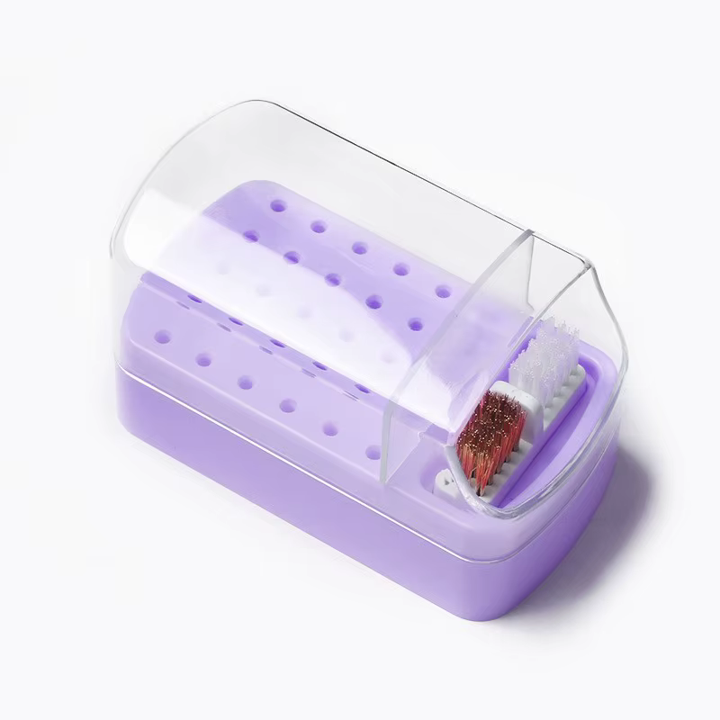 Boîte de rangement professionnelle pour perceuse à ongles, 30 trous, en acrylique, portable, anti-po
