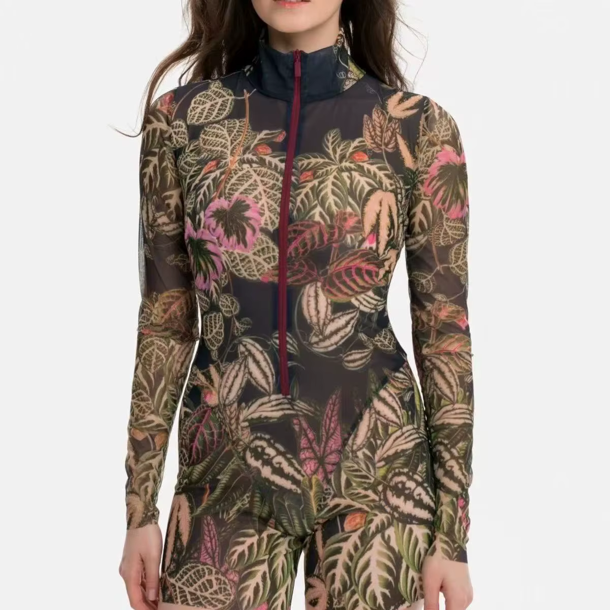 Maillot de bain une pièce à manches longues, Protection solaire transparente, ensemble une pièce pou