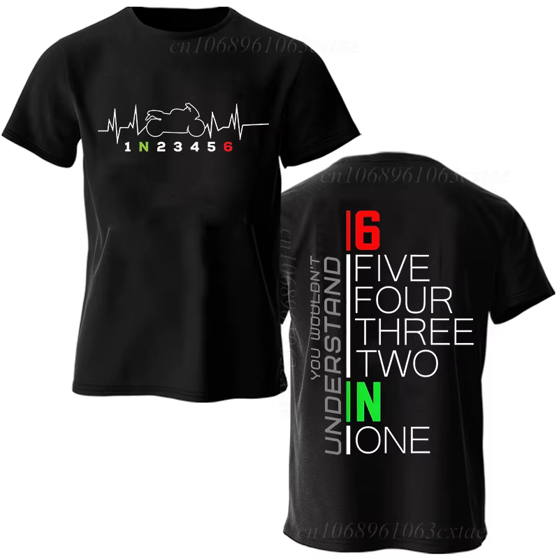 T-shirt graphique Heartbeat pour hommes, vêtements de motard, équipement de moto, décontracté, respi