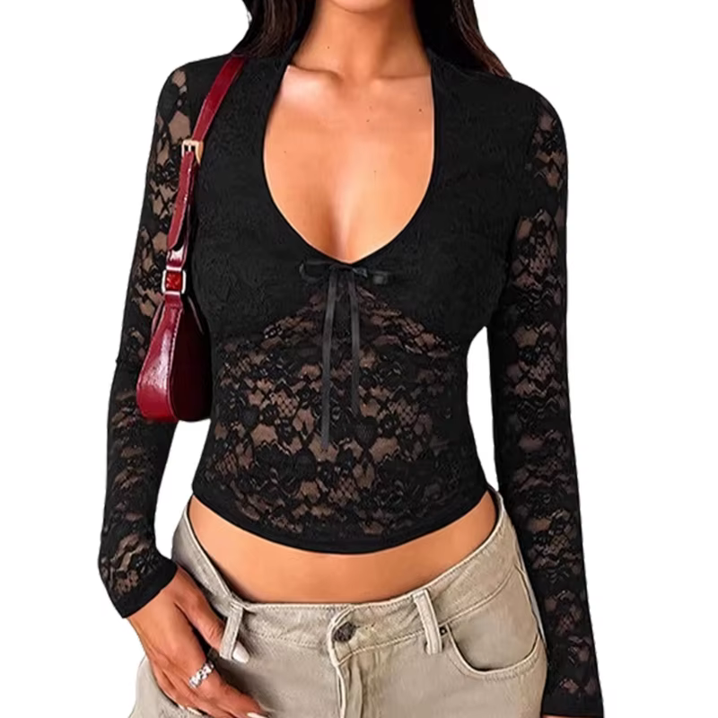 Chemise tricotée côtelée à col pour femmes, chemisier d'été à manches courtes, hauts courts pour sor