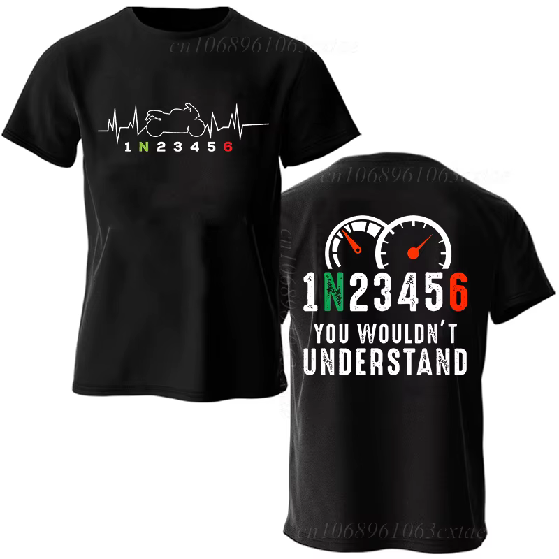 T-shirt graphique Heartbeat pour hommes, vêtements de motard, équipement de moto, décontracté, respi
