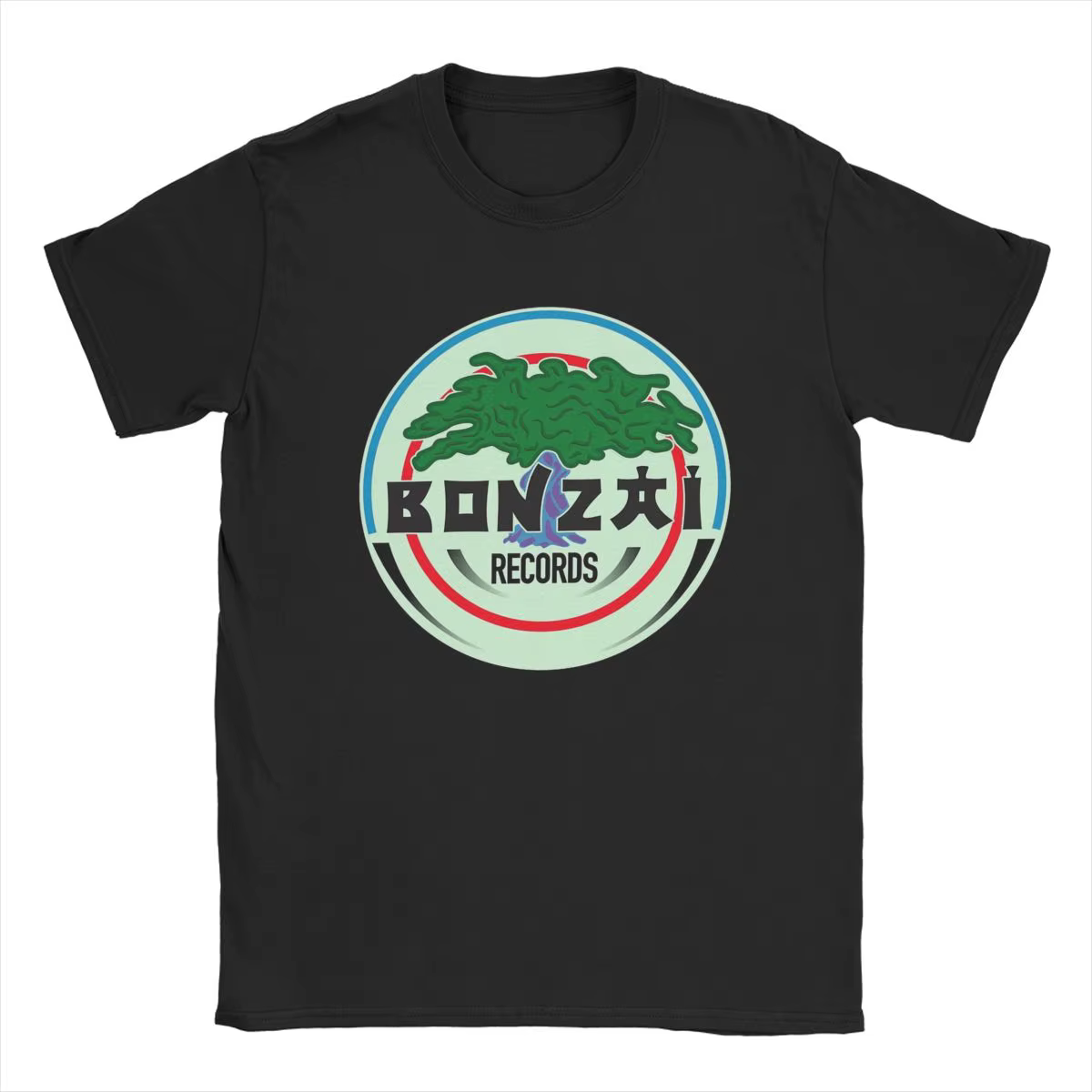 Bonzai Records t-shirt pour hommes pur coton Cool T-Shirts col rond t-shirt à manches courtes vêteme