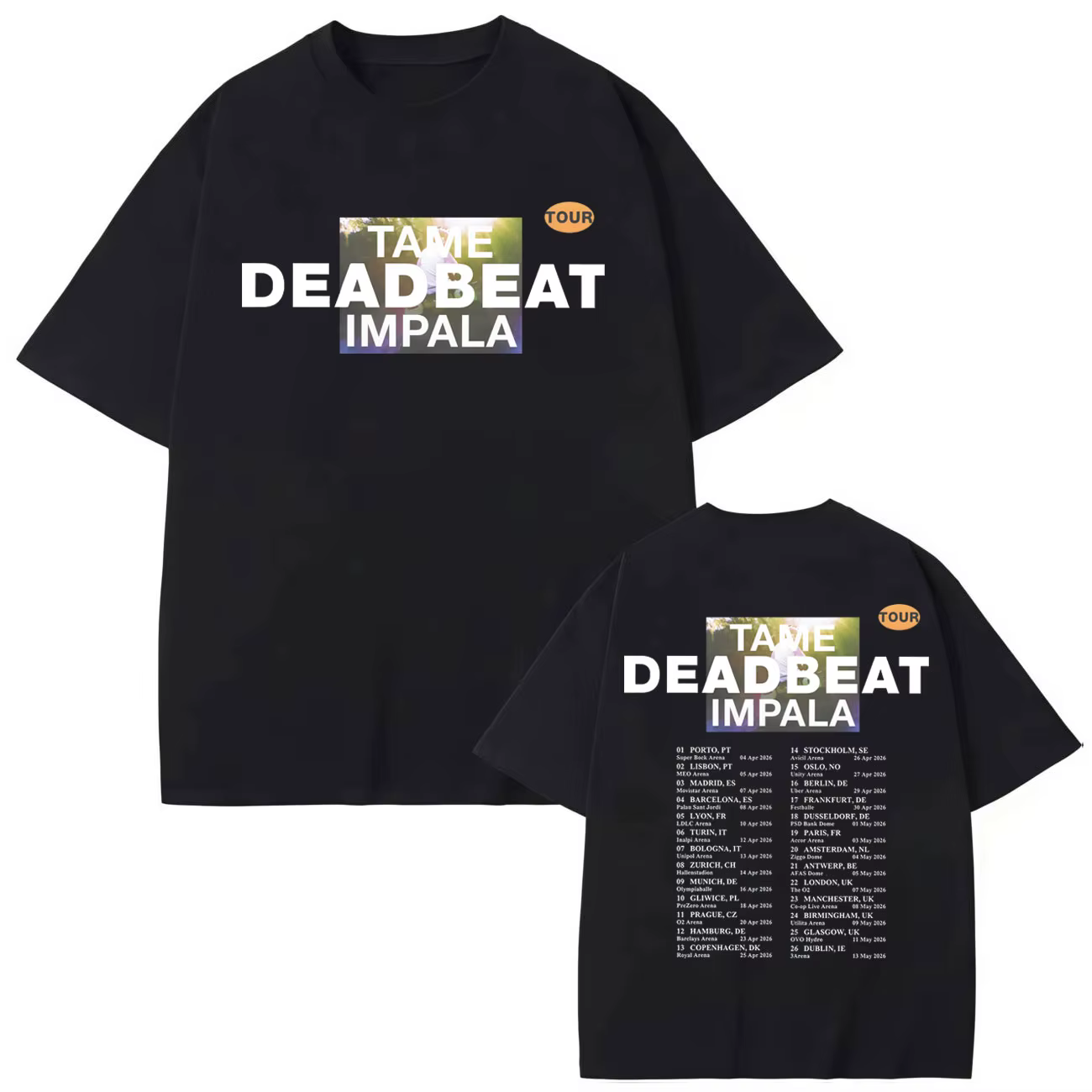 T-shirt Tame Impala Tour 2026, T-shirt à manches courtes pour hommes et femmes, mode rock, T-shirts