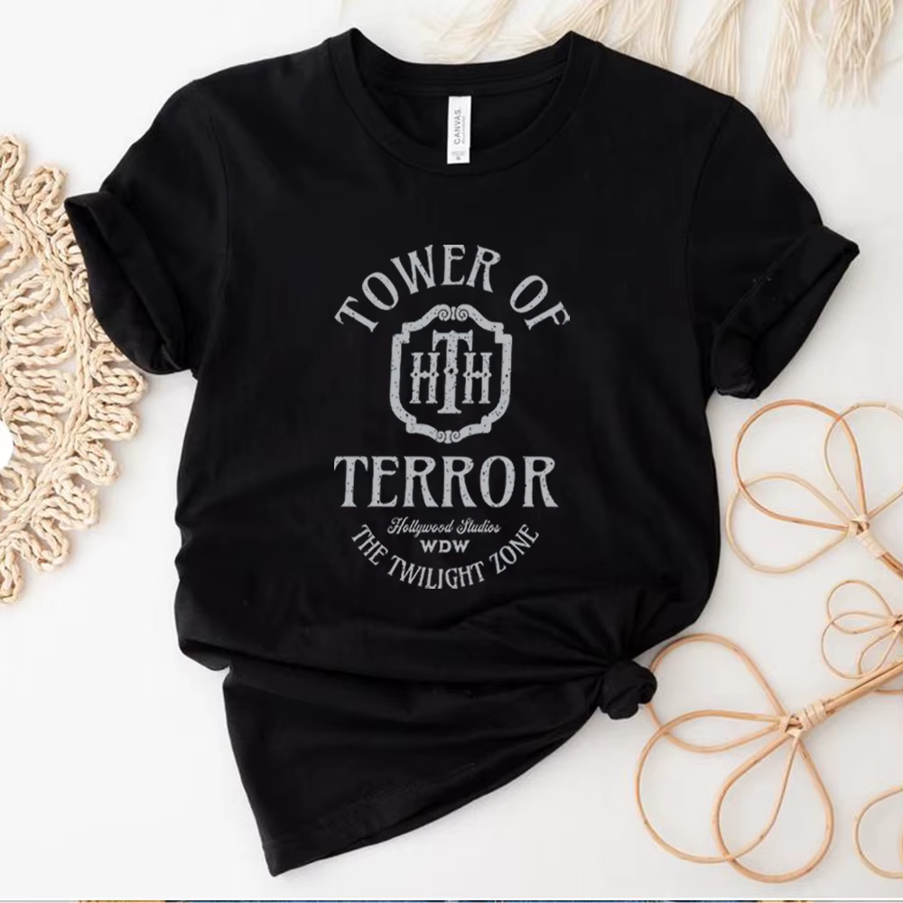 T-shirt manches courtes femme, vintage, rétro, décontracté, à la mode, tour de terreur, hôtel, studi