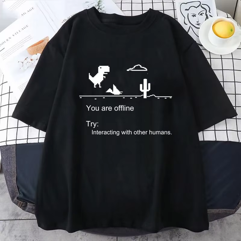 2025 T-shirts pour hommes imprimé dinosaure Cactus hauts drôles été coton T-shirt pour hommes décont