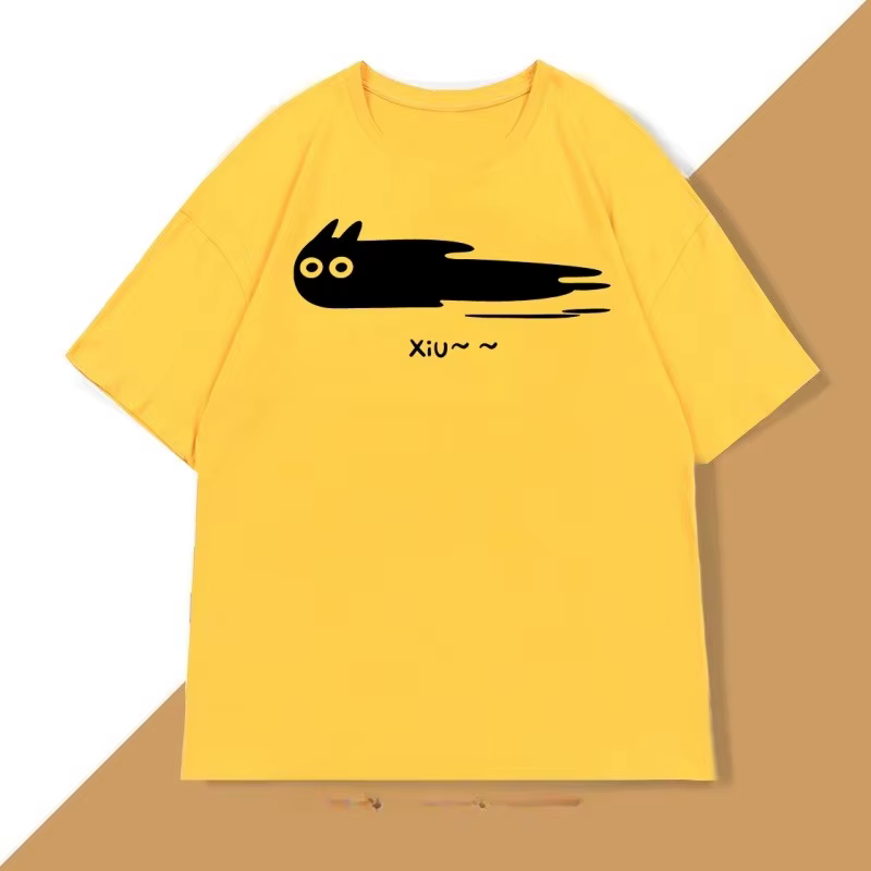 T-shirt drôle avec motif de chat pour hommes et femmes, t-shirt en coton à manches courtes pour l'ét