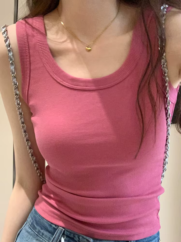 Débardeur doux 2026 pour femme – Tenue d'été moulante et sexy – Haut tricoté sans manches pour l'ext