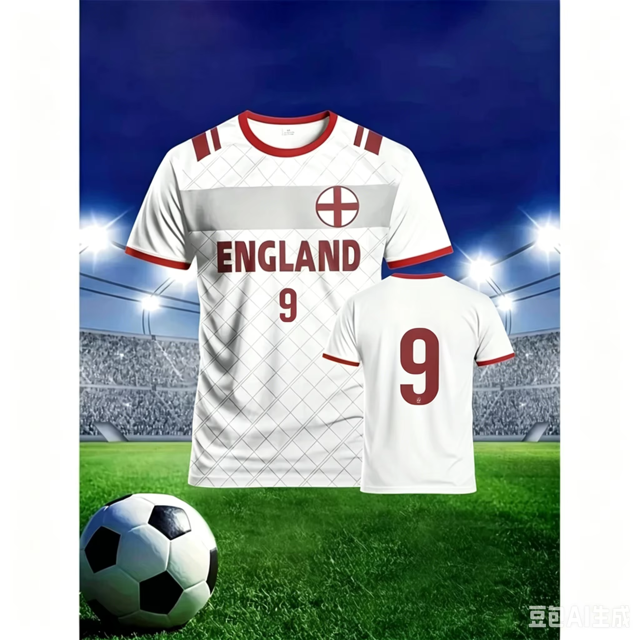 T-shirt de football pour hommes avec drapeau anglais d'été, imprimé 3D, décontracté, sportif, à manc