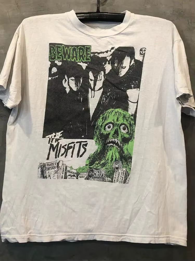 T-shirt imprimé Misfits, T-shirts de groupe rock punk, Tops punk Y2K, T-shirts rock vintage, T-shirt