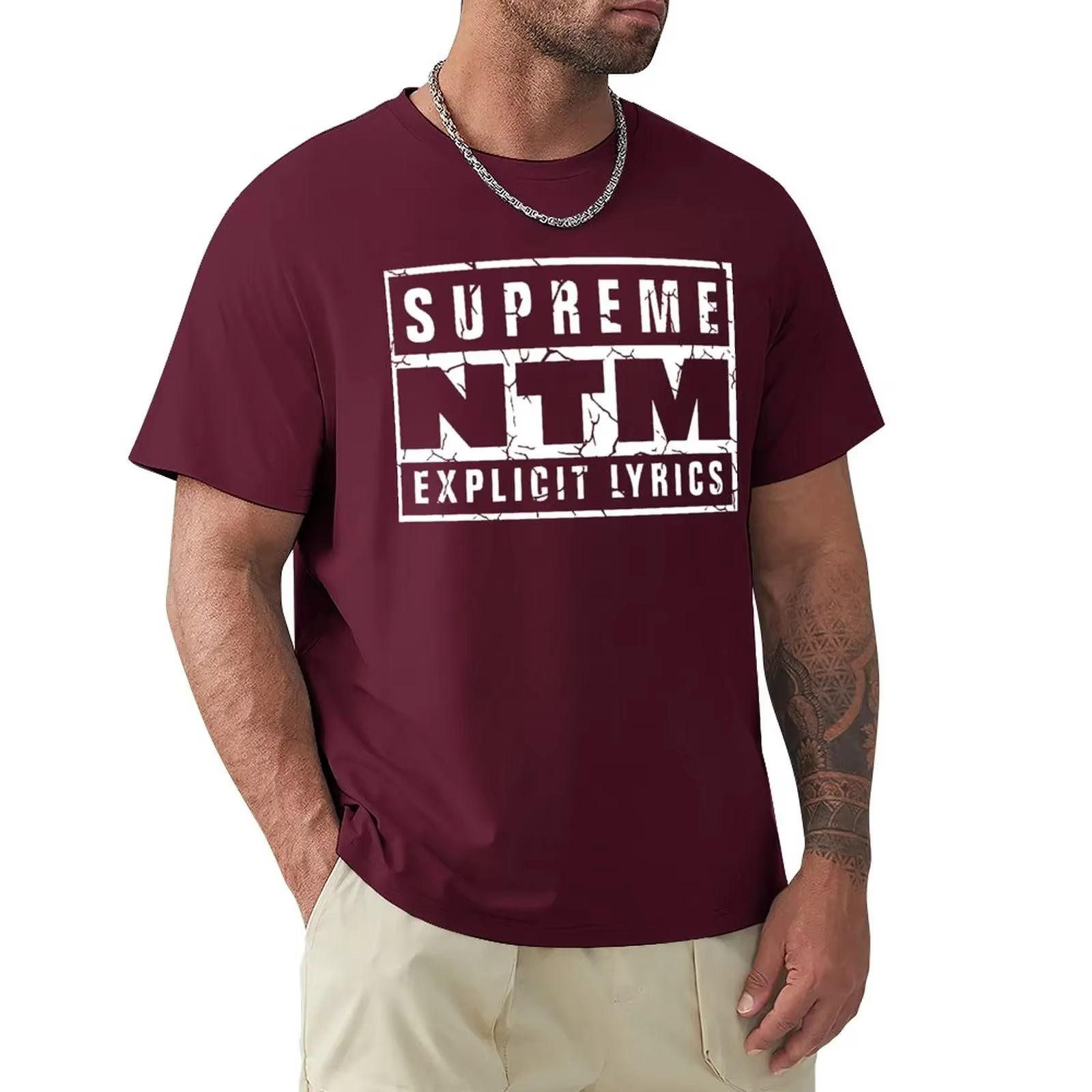 T-shirt court NTM pour hommes, vêtements esthétiques, grande taille, médicaments