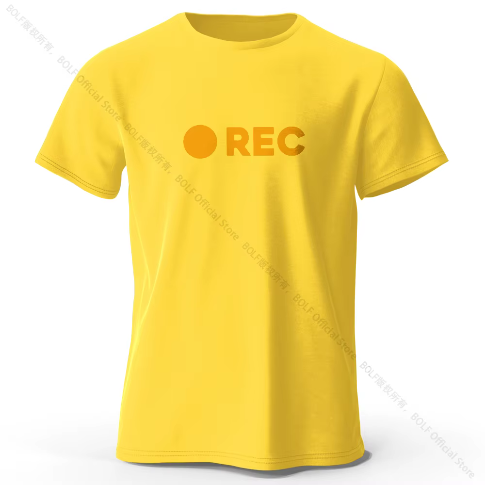 REC imprimé essentiel garde-robe 100% coton T-Shirt, doux et respirant col rond manches courtes T-Sh