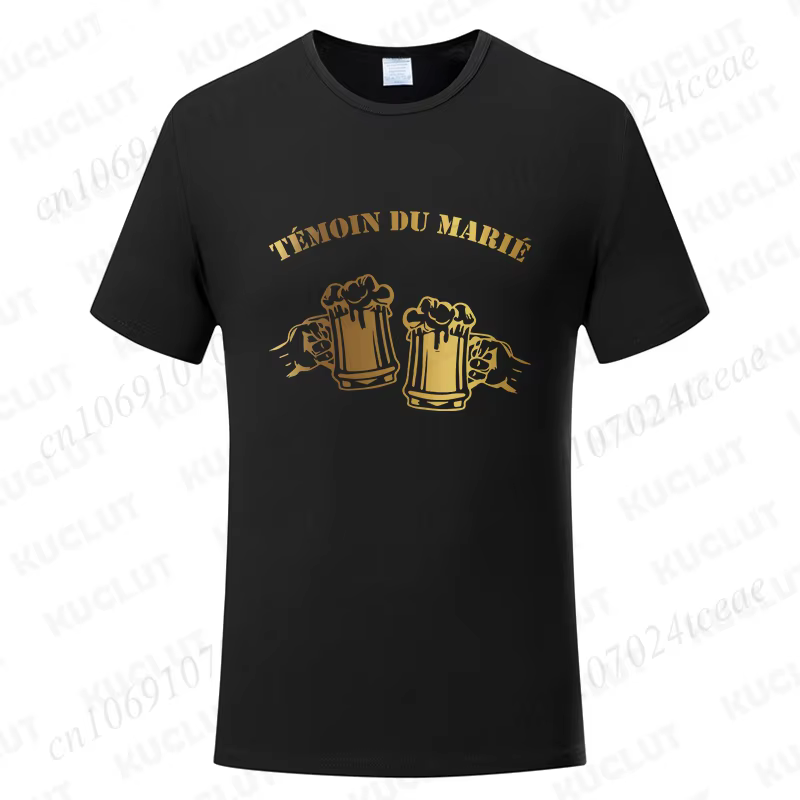 T-shirt pour homme, équipe du marié français Evg, futur, meilleur homme, mode graphique Y2k, hauts p
