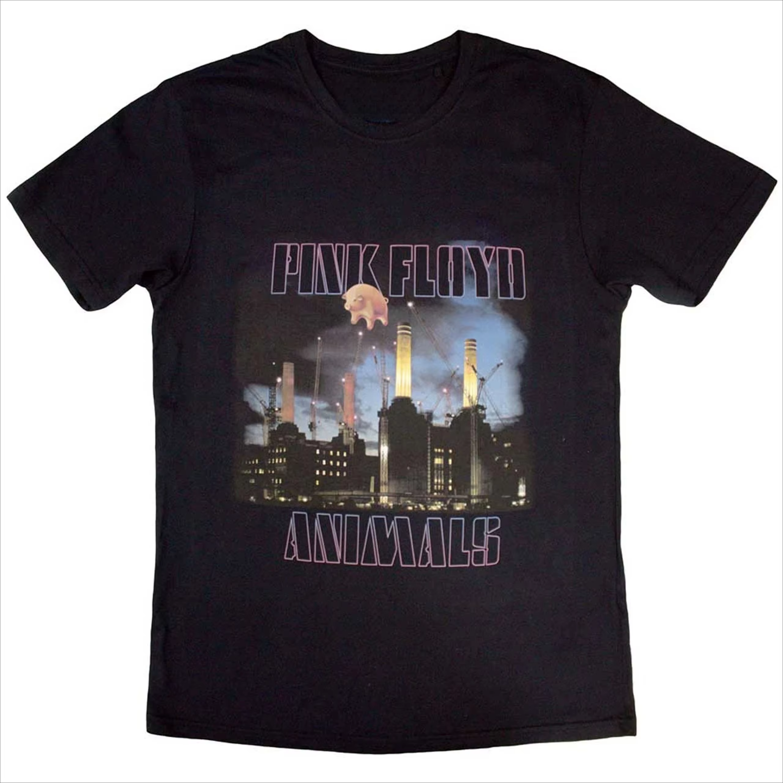 T-shirt vintage rock années 90 Summer 90s, Pink Floyd, Animals Tour 1977, bleu marine, 100% coton, t