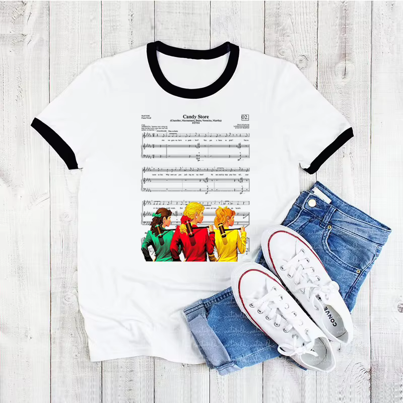 T-shirt Heathers pour femmes, humoristique et à la mode, imprimé graphique musical, été