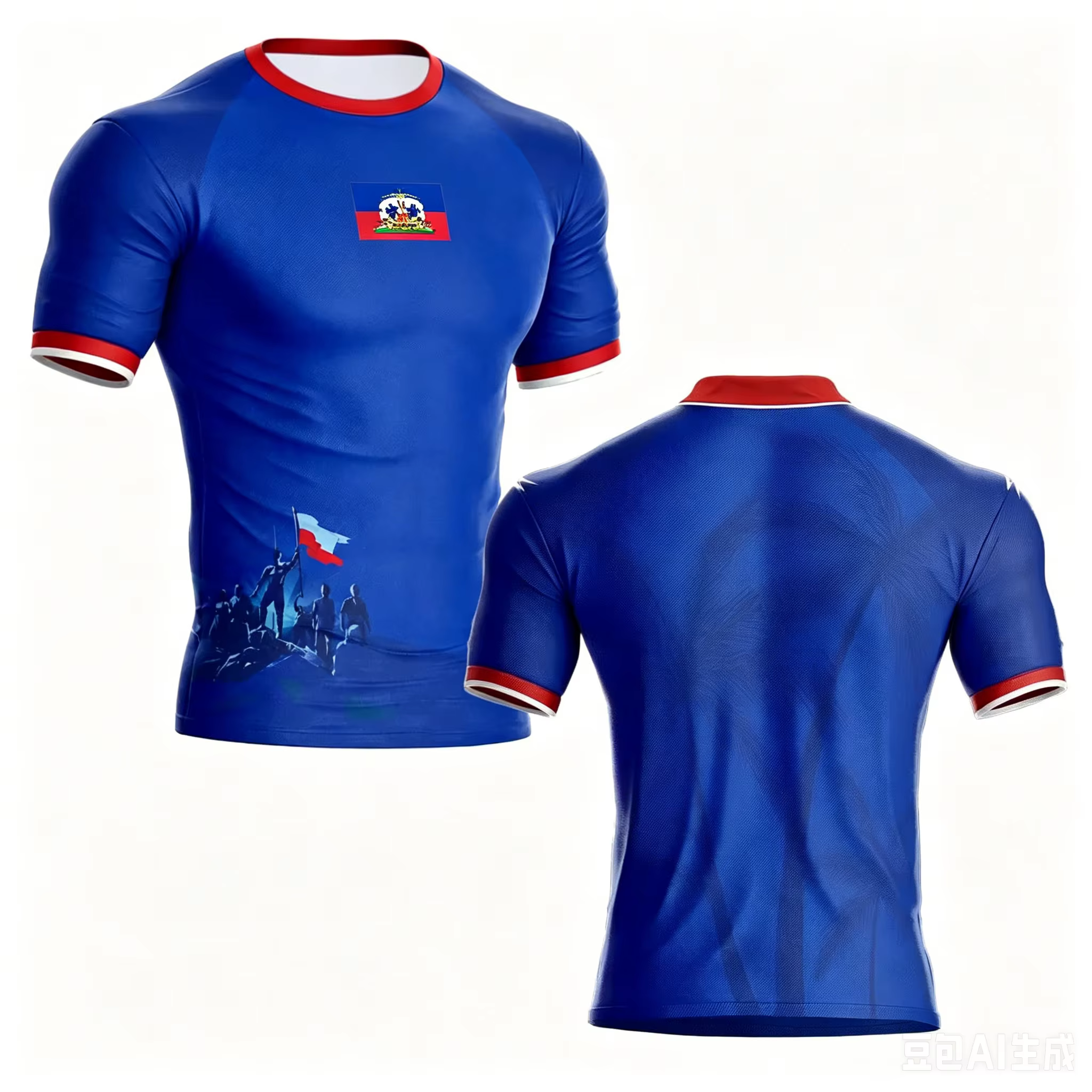 Nouveau T-shirt de football Haïtien 2026, Maillot sportif décontracté Haïtien, Imprimé drapeau, Manc