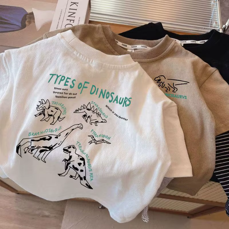 T-shirts à manches longues pour enfants, hauts de printemps pour enfants, imprimé de dessin animé, g