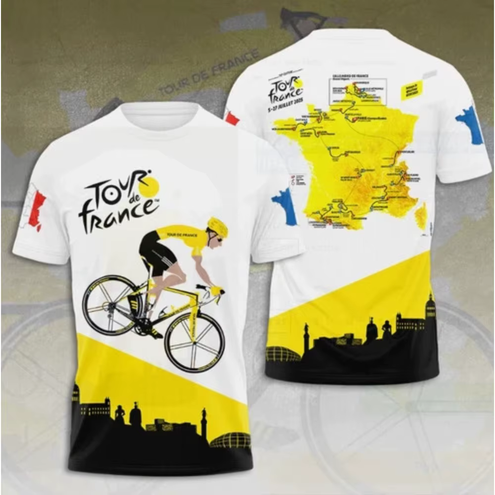 Tour De France 2025 Racing 3D T-Shirts imprimés partout 2025 été hommes femmes à séchage rapide T-Sh
