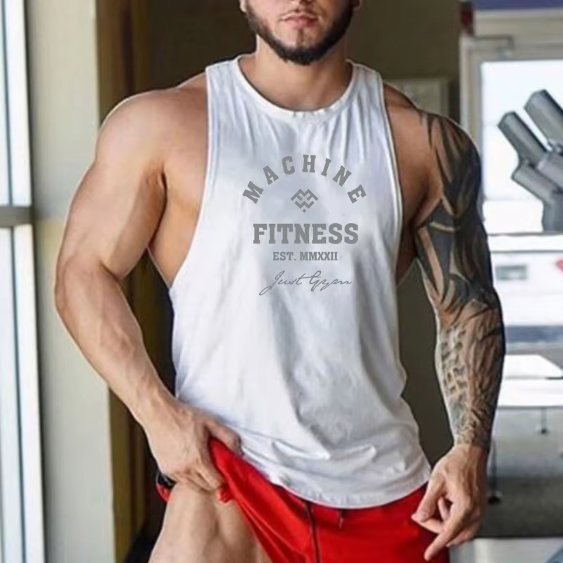 MACHINE FITNESS JUST GYM musculation débardeur hommes gilet d'entraînement coton chemise sans manche
