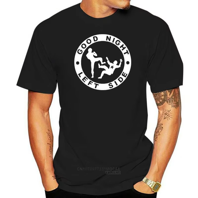 Bonne nuit côté gauche t-shirt nouveauté drôle graphique t-shirt t-shirts femmes hommes mode