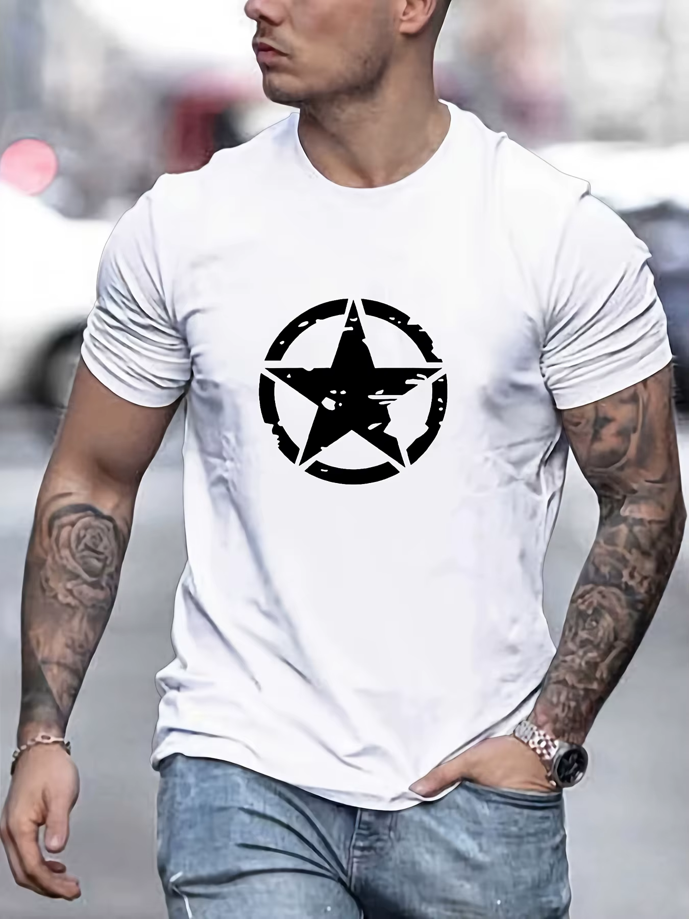 T-shirt à Manches Courtes et Col Rond pour Homme, Vêtement Confortable, Décontracté, Ample, Surdimen