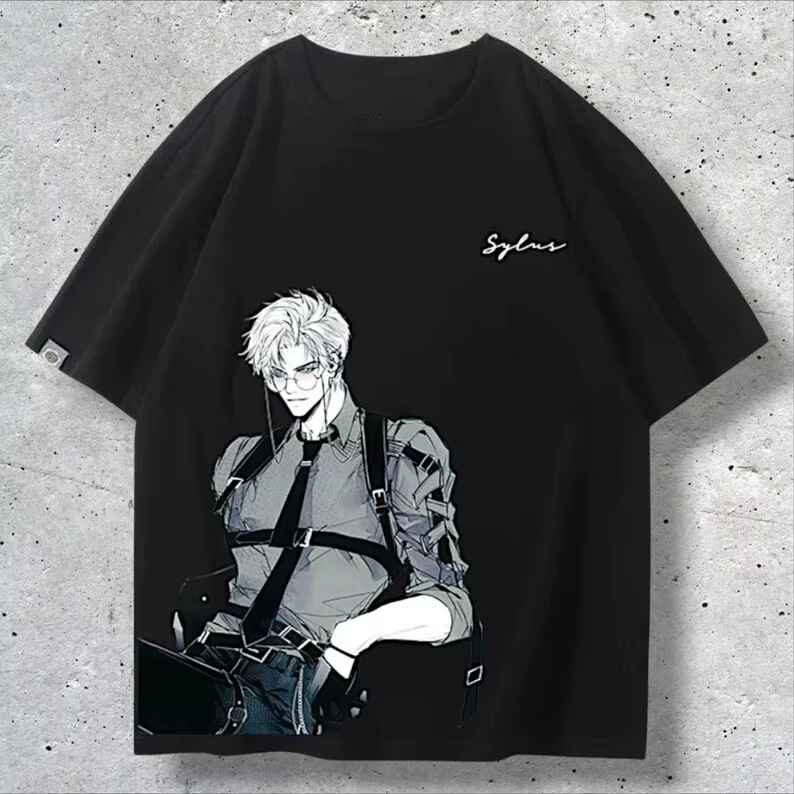 Sylus T-shirt Love and Deepspace Merch Rétro Anime Graphique Tee Coton T-shirt Anime Streetwear Nouv