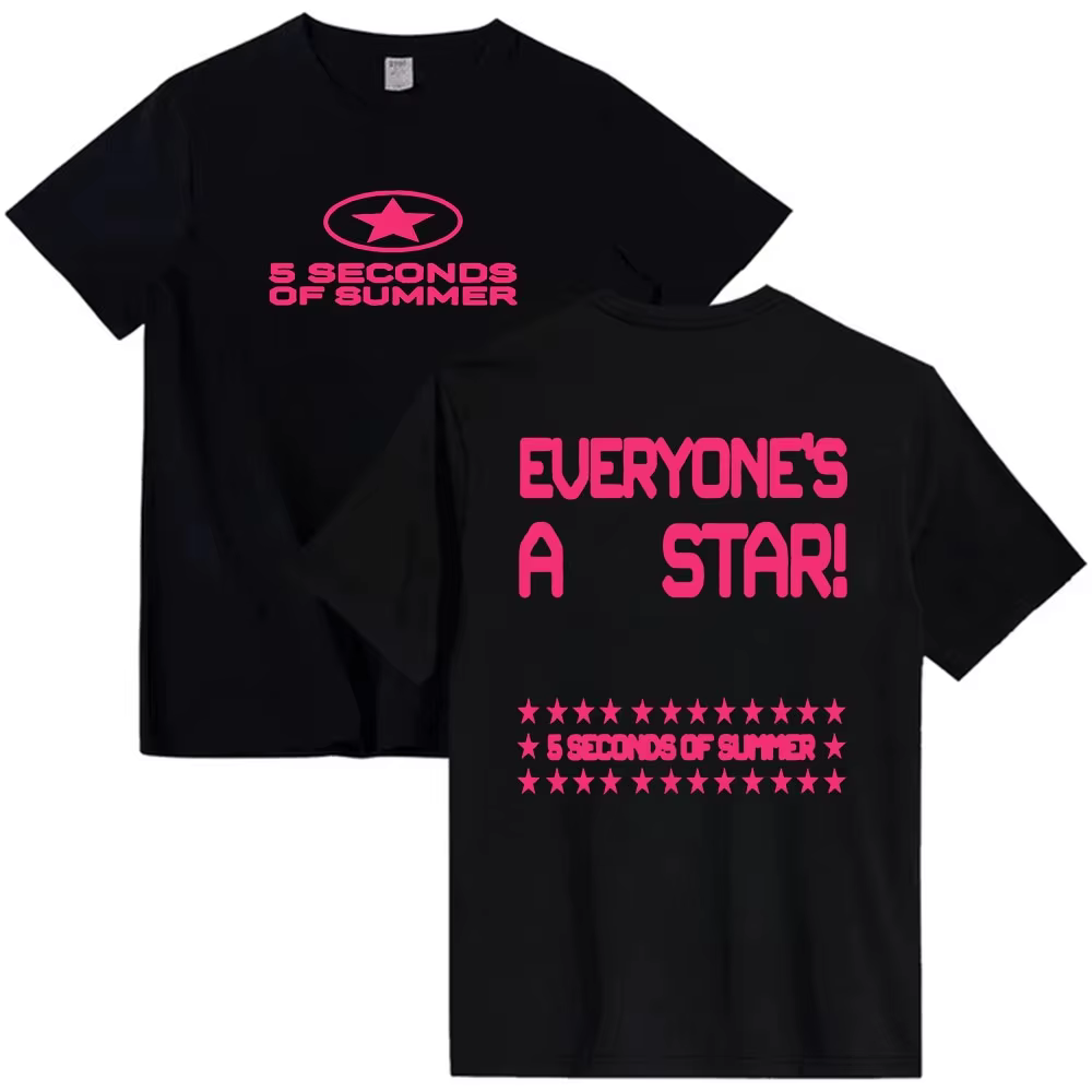 T-shirt à manches courtes pour hommes et femmes, en coton, à la mode, 5 Seconds of Summer, Everyone'