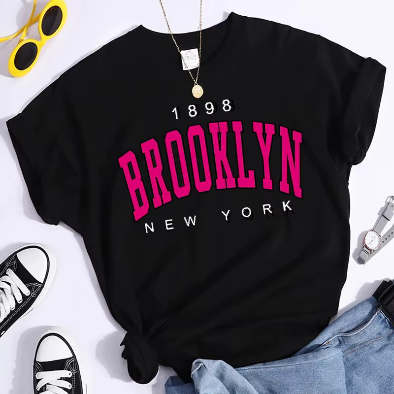 2024 Nouvel Été Femmes T-shirt 1898 Brooklyn New York Imprimé Manches Courtes T-Shirts Chaud Décontr