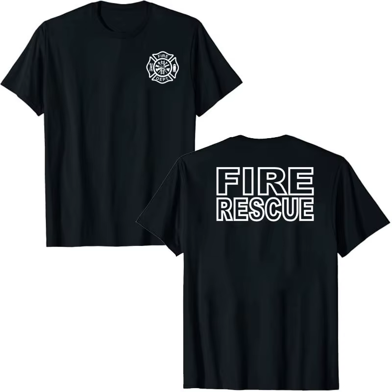 T-Shirt à manches courtes pour hommes et femmes, vêtement de pompier, croix de malte, service d'ince