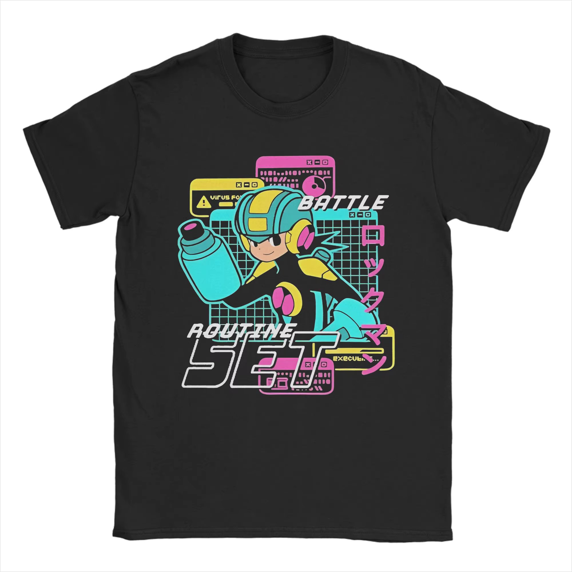 T-shirts imprimés Mega Man Robot World Game pour hommes et femmes, t-shirt en coton 100% à thème sci