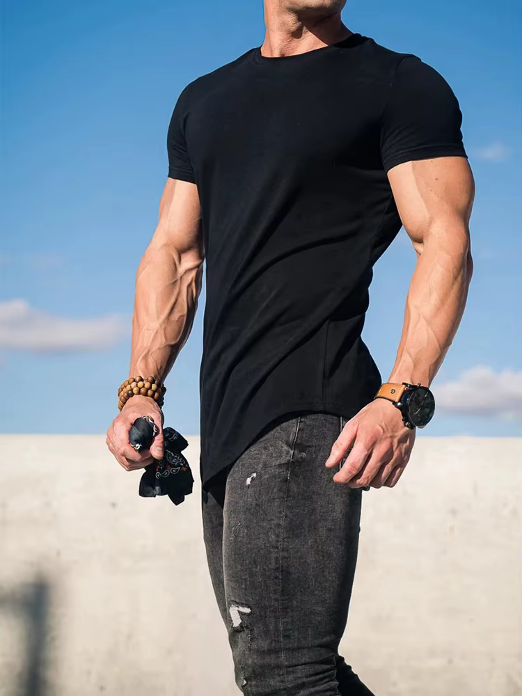 T-shirt de Fitness musculaire été hommes athloisir entraînement à manches courtes T-shirt de haute q