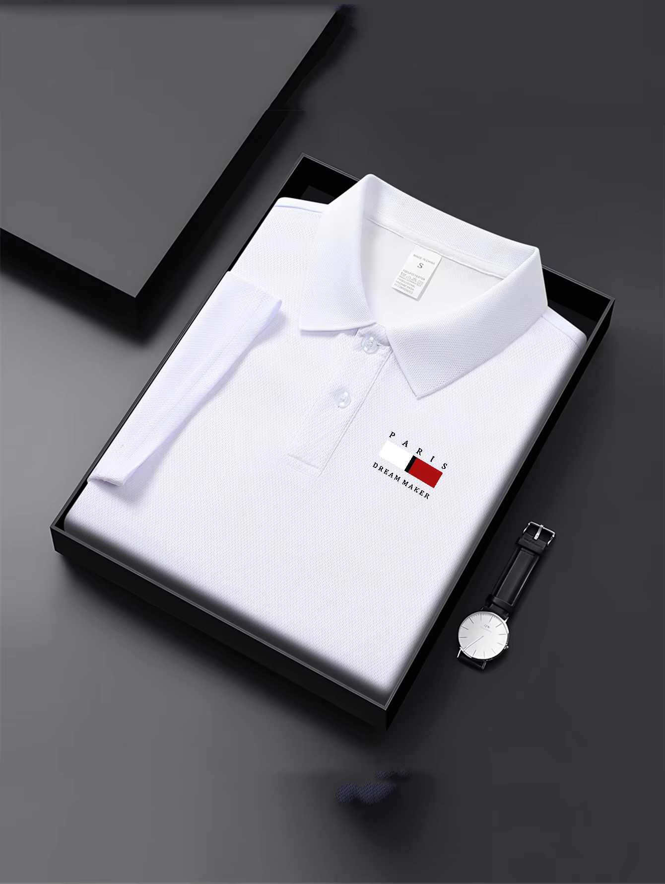 Polo respirant bleu marine pour homme, décontracté, manches courtes, léger, pour le travail quotidie